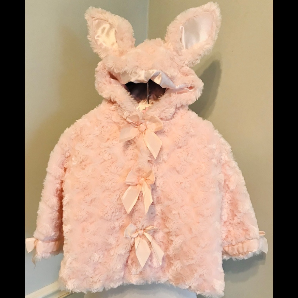 Bearington Baby Cottontail Pink Bunny Hooded Coat